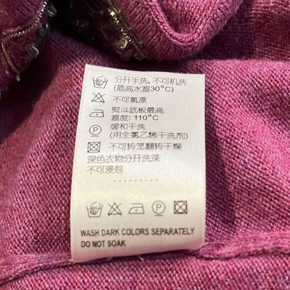 Guy Laroche Vintage Beaded Sweater Set Lambswool Angora Cashmere Purple Knit 40 - Picture 10 of 16